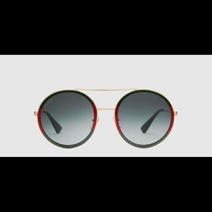 $450 GUCCI Round-frame metal sunglasses